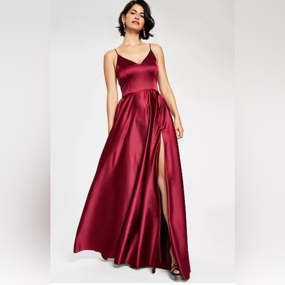 B Darlin Burgundy Maxi Dress
